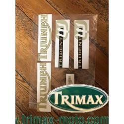 kit sticker autocollant trident 750 crème / doré