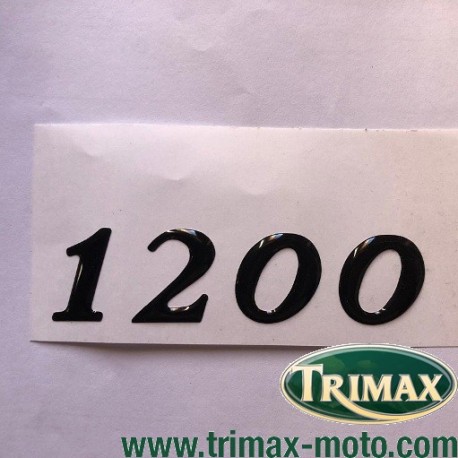 autocollant chiffres "1200" dôme ou gel pour daytona